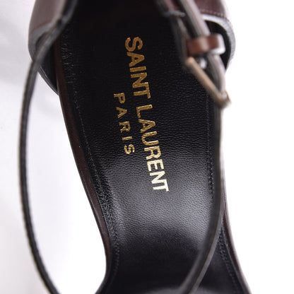 Saint Laurent Calfskin Opyum Sandals 38.5 Brown 7 of 9