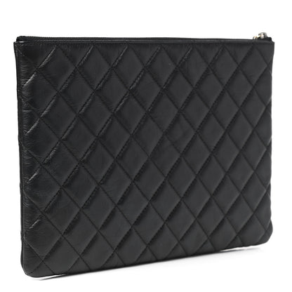 Chanel Aged Calfskin Quilted Medium Lucky Charms Cosmetic Case Black 3 of 8