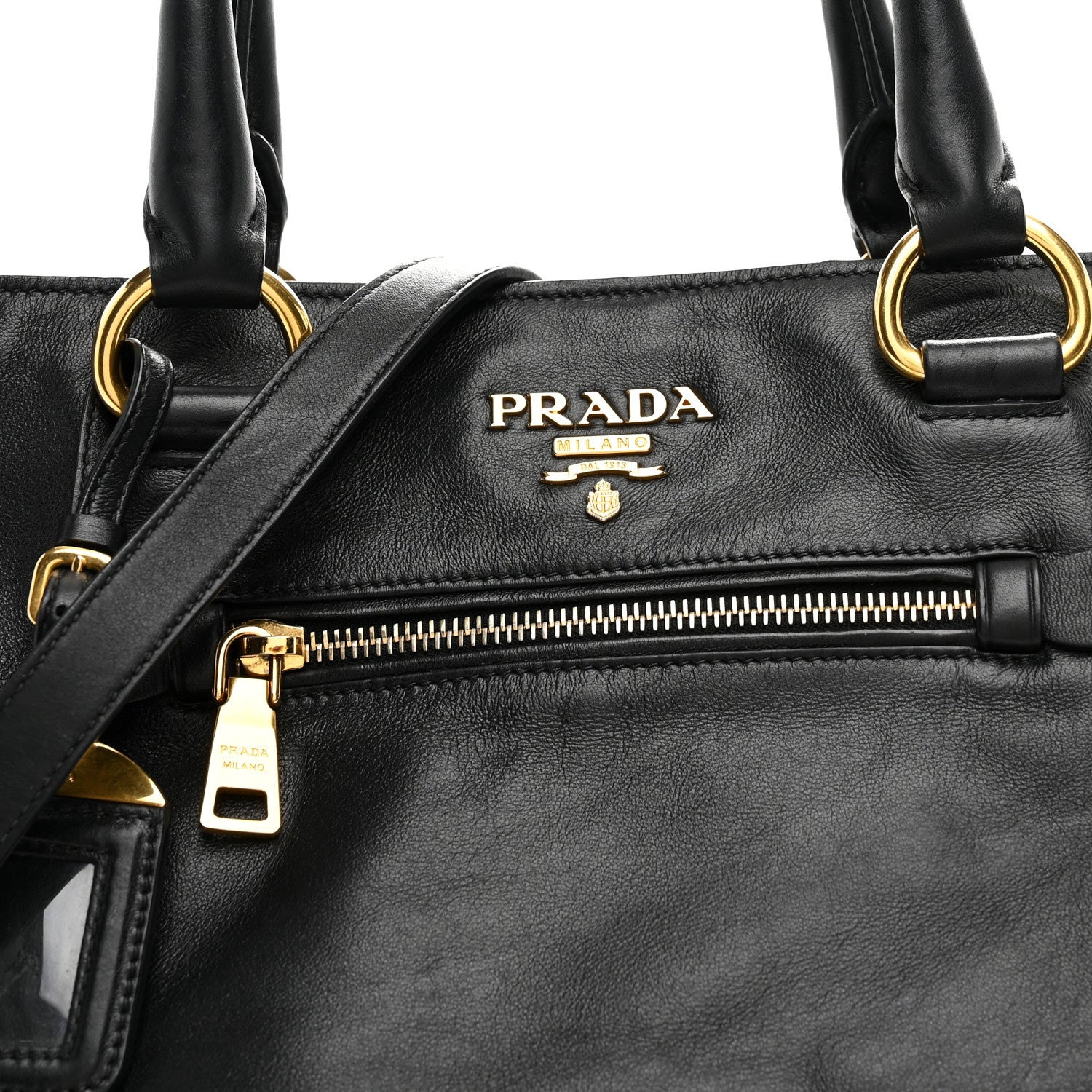 Prada Soft Calf Shopping Tote Black 8 of 10