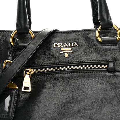 Prada Soft Calf Shopping Tote Black 8 of 10