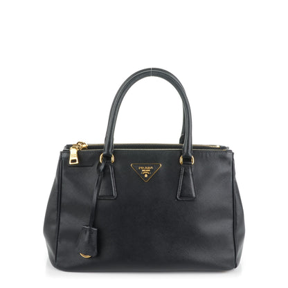 Prada Saffiano Small Galleria Double Zip Tote Black 1 of 8