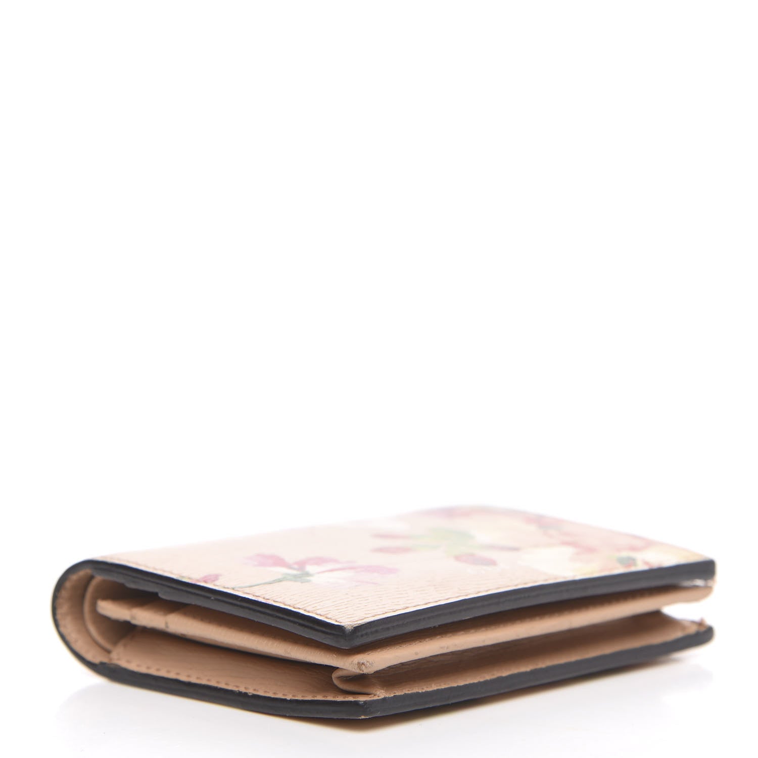 Gucci Shangai Calfskin Blooms Print Card Case Wallet Pink Apricot Multicolor 4 of 11