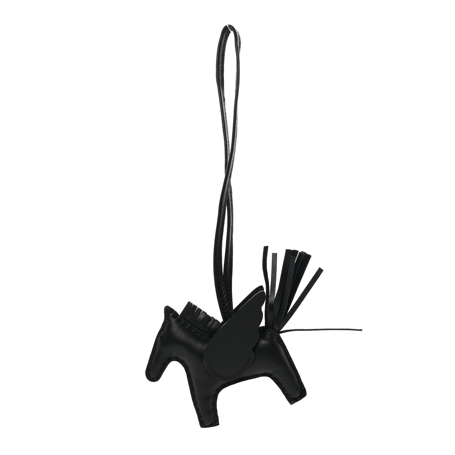 Hermes Milo Lambskin Grigri Rodeo Pegase Horse Bag Charm PM So Black 1 of 5