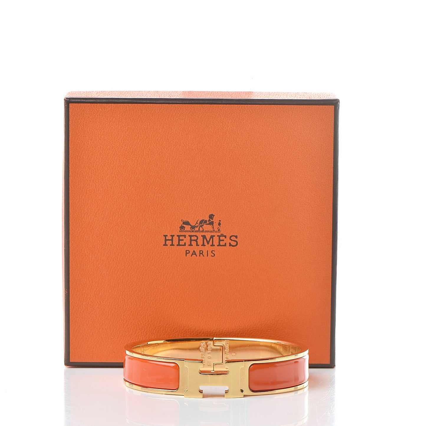 Enamel Narrow Clic Clac H Bracelet PM Orange