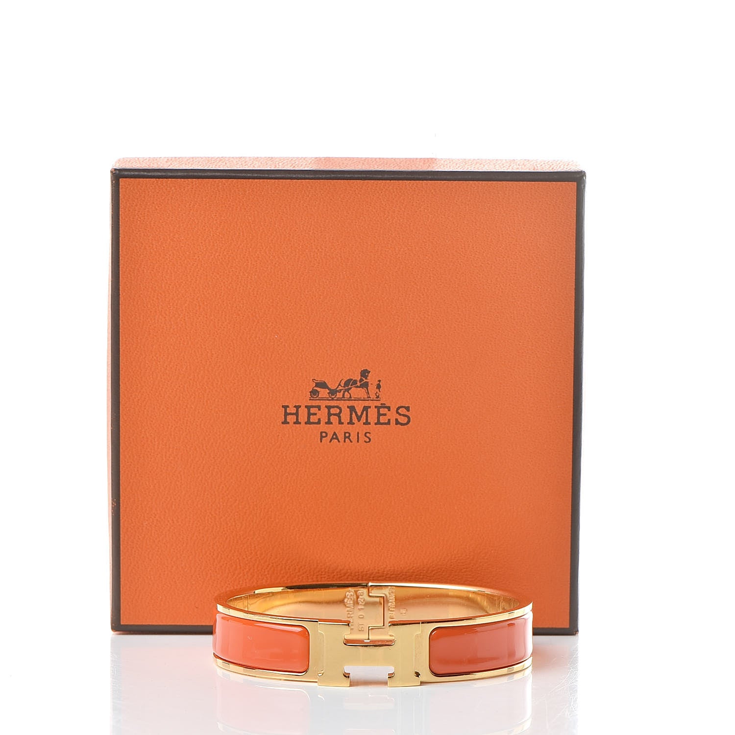 Hermes Enamel Narrow Clic Clac H Bracelet PM Orange 6 of 6