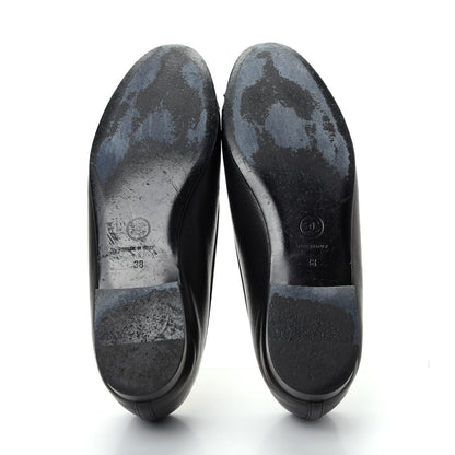Chanel Lambskin Patent Cap Toe Ballerina Flats 38 Black 6 of 11