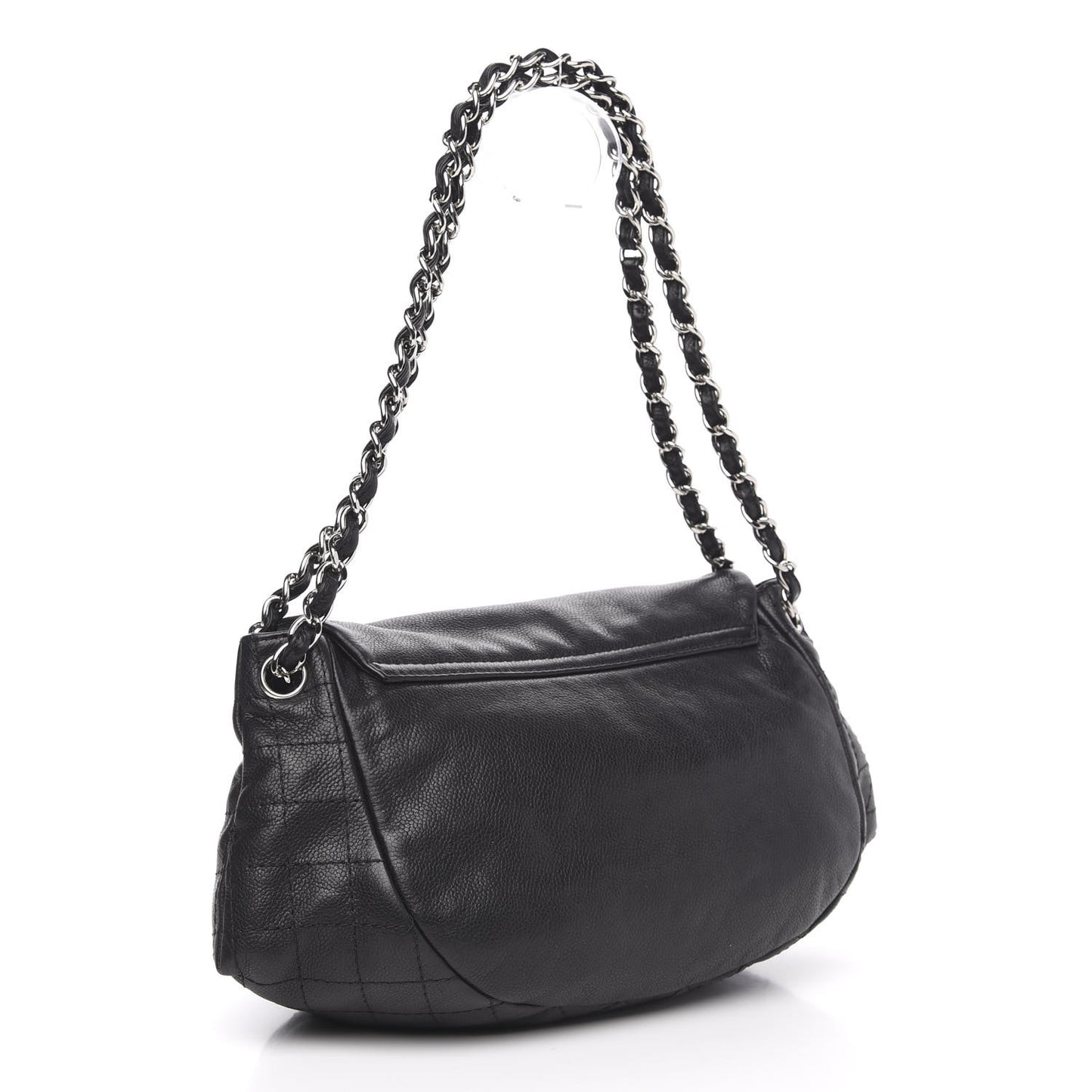 Caviar Half Moon Large Flap Black