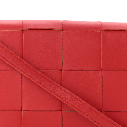Bottega Veneta Lambskin Maxi Intrecciato Mini Cassette Crossbody Bag Bright Red 7 of 9