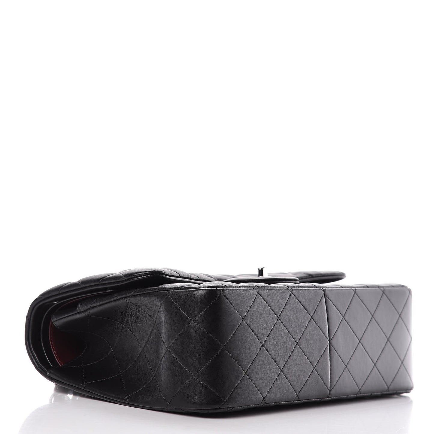 Lambskin Quilted Jumbo Double Flap Black