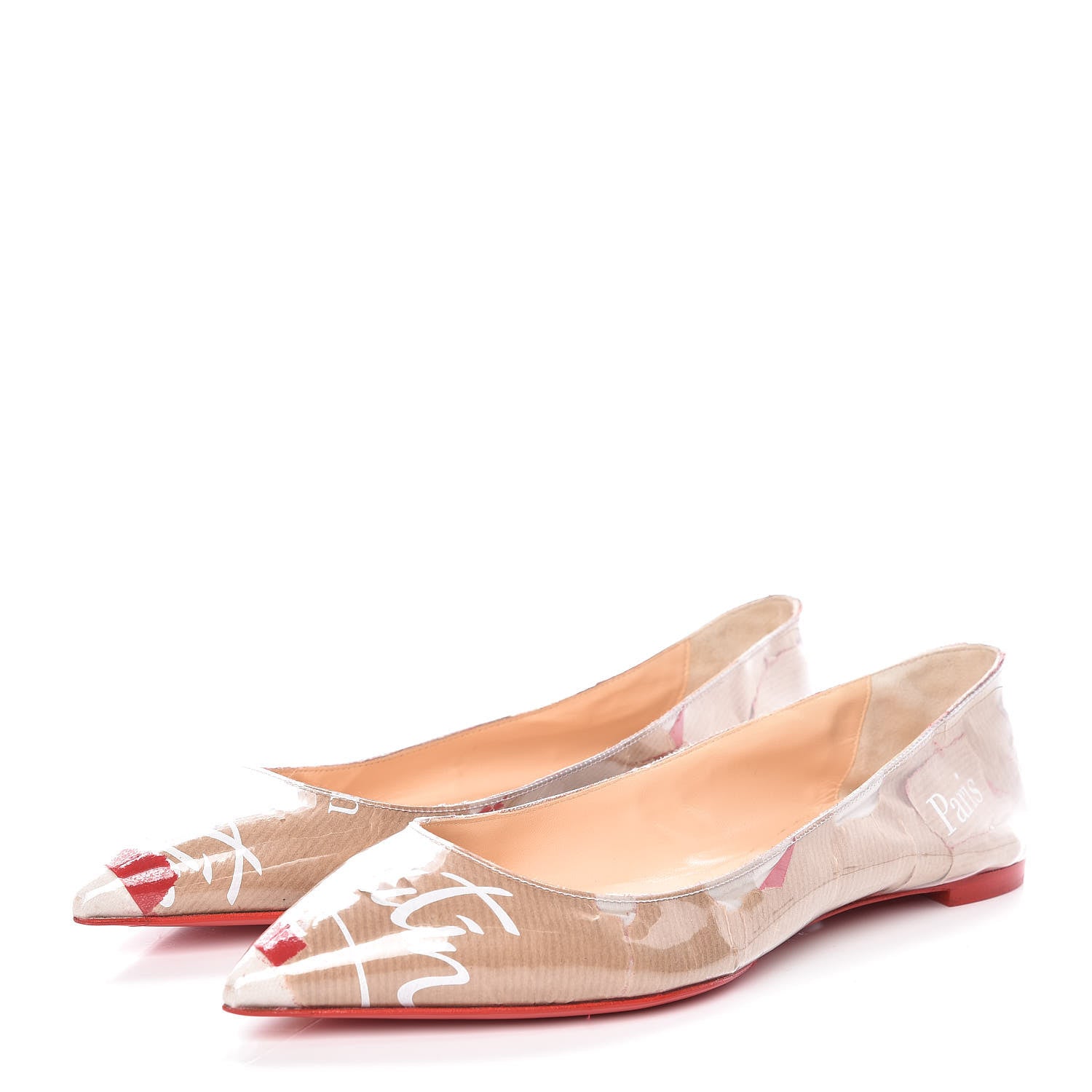 Christian Louboutin Loubi Kraft PVC Ballalla Flats 40.5 Multi 3 of 8