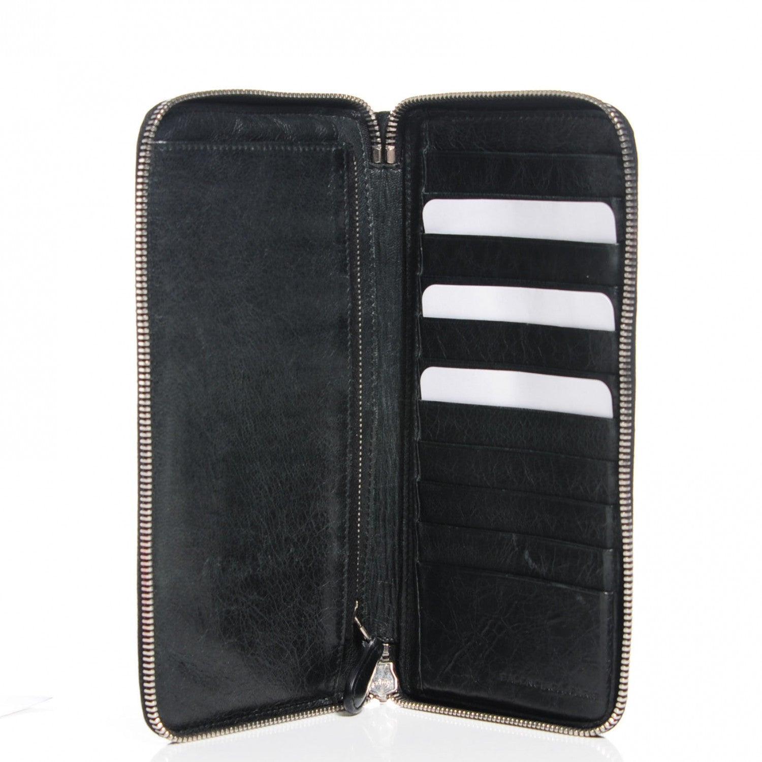 Balenciaga Agneau Giant 12 Silver Hardware Compagnon Wallet Black 7 of 8