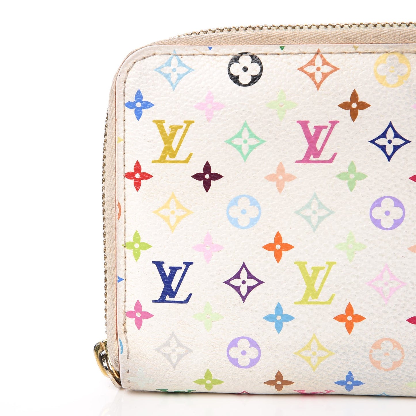 Monogram Multicolor Zippy Wallet White