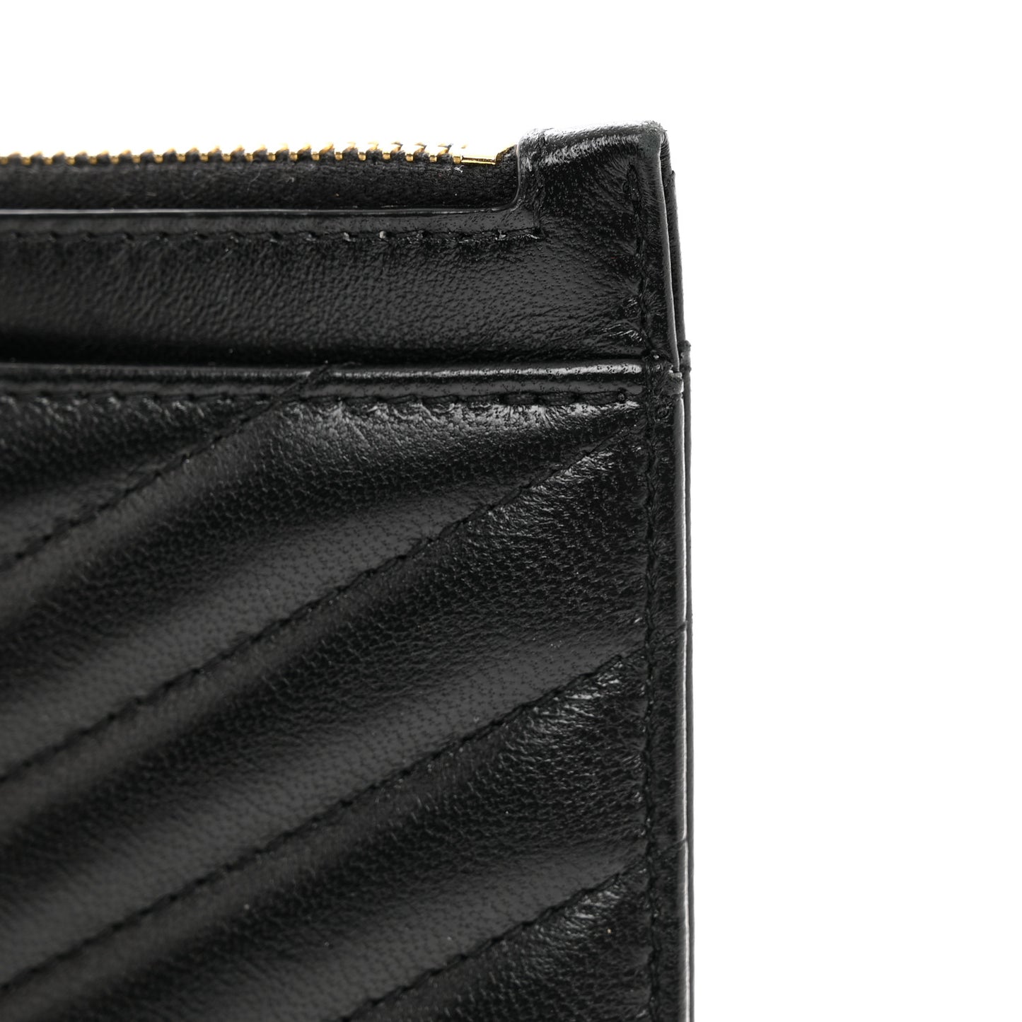 Lambskin Chevron Monogram Large Bill Pouch Black