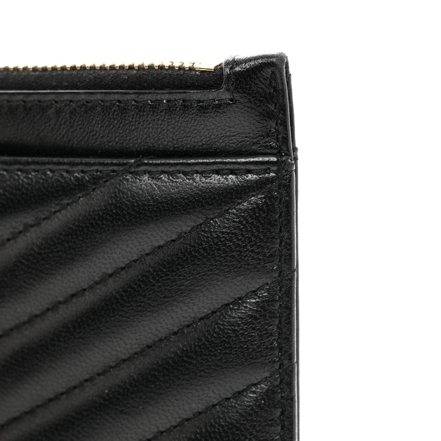 Saint Laurent Lambskin Chevron Monogram Large Bill Pouch Black 8 of 9