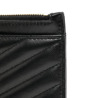 Saint Laurent Lambskin Chevron Monogram Large Bill Pouch Black 8 of 9