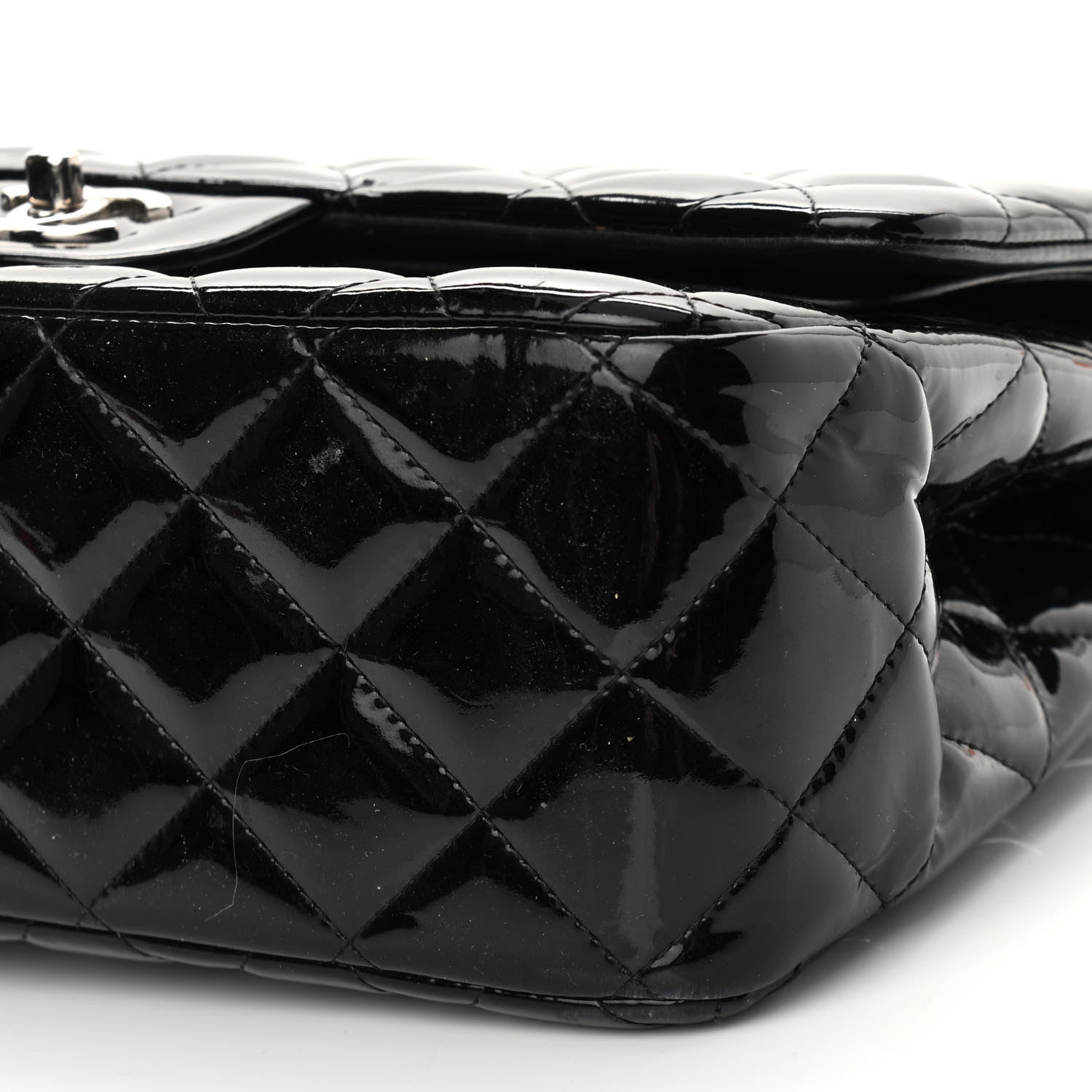 Chanel Patent Quilted Jumbo Double Flap Black 10 of 11