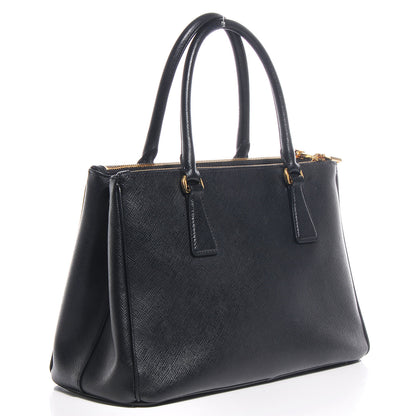 Prada Saffiano Lux Small Double Zip Tote Nero Black 3 of 11