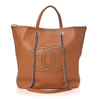 Chanel Calfskin Large Coco Eyelets Shopping Tote Camel 1 of 8