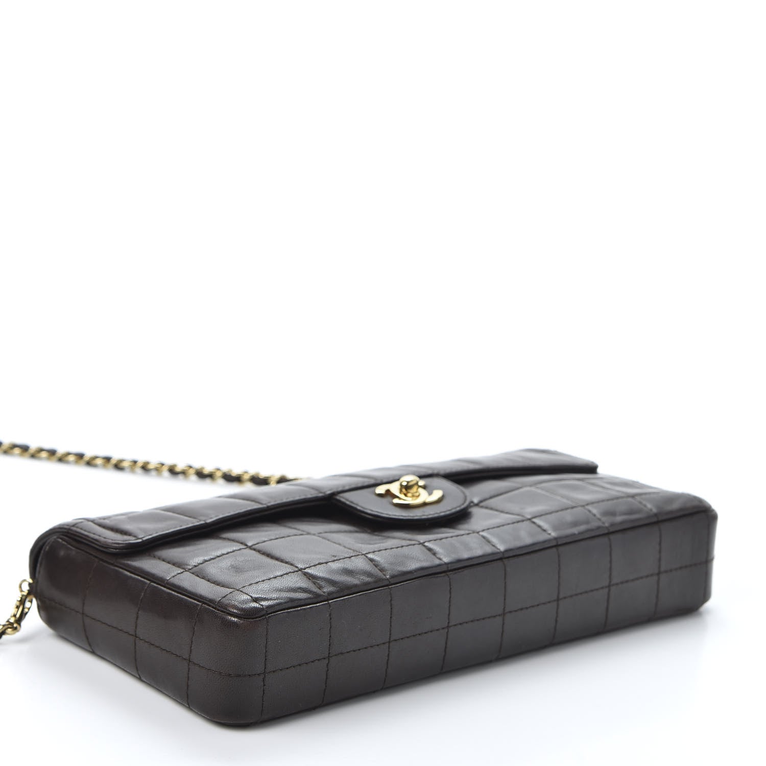 Chanel Lambskin East West Chocolate Bar Flap Dark Brown 7 of 20