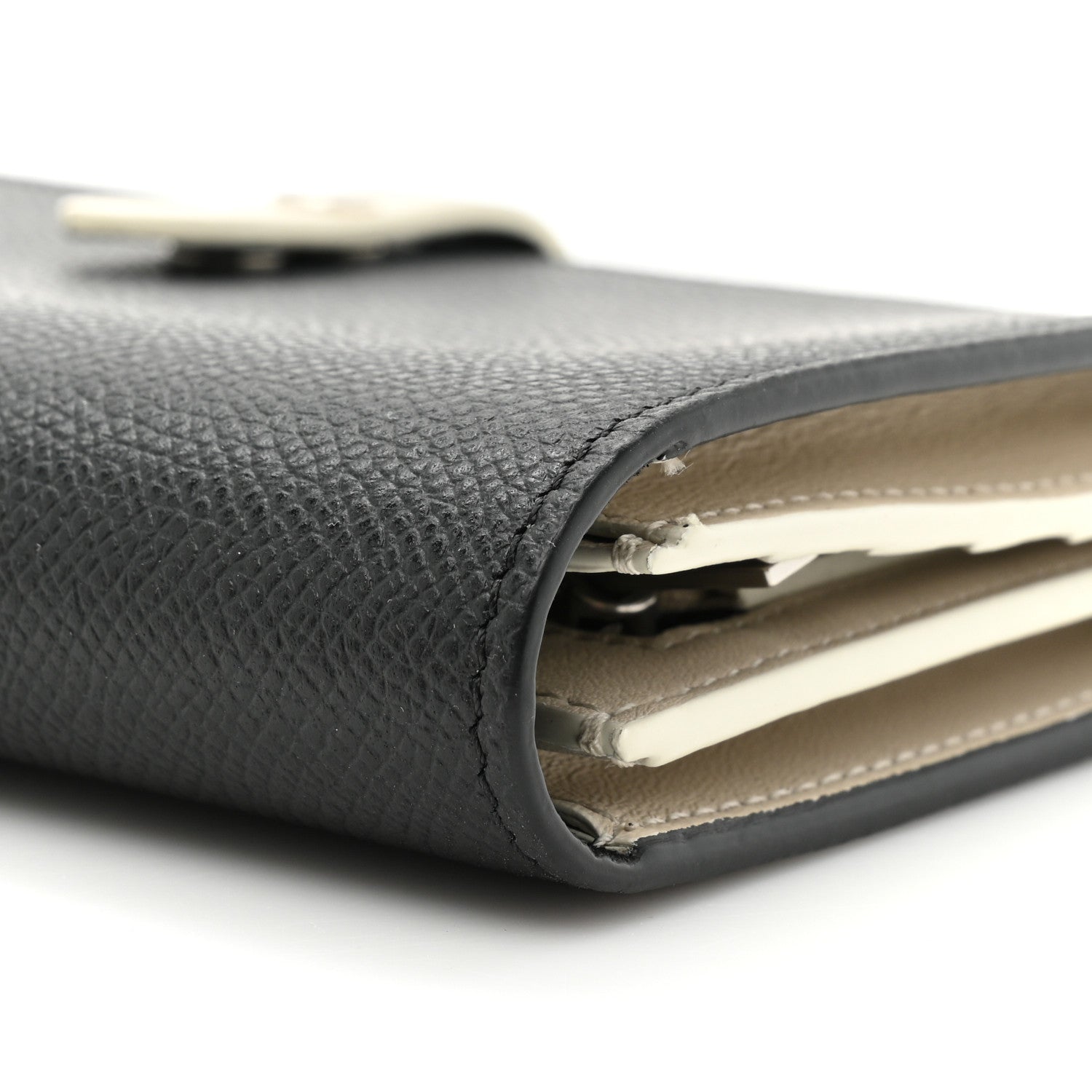 Celine Grained Calfskin Large Multifunction Strap Wallet Black Chalk 11 of 14