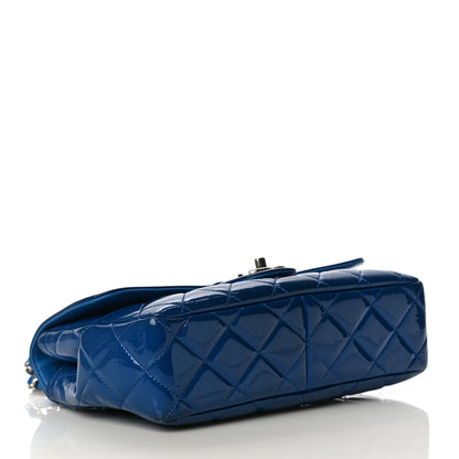 Chanel Patent Quilted Large Coco Shine Flap Blue 3 of 10