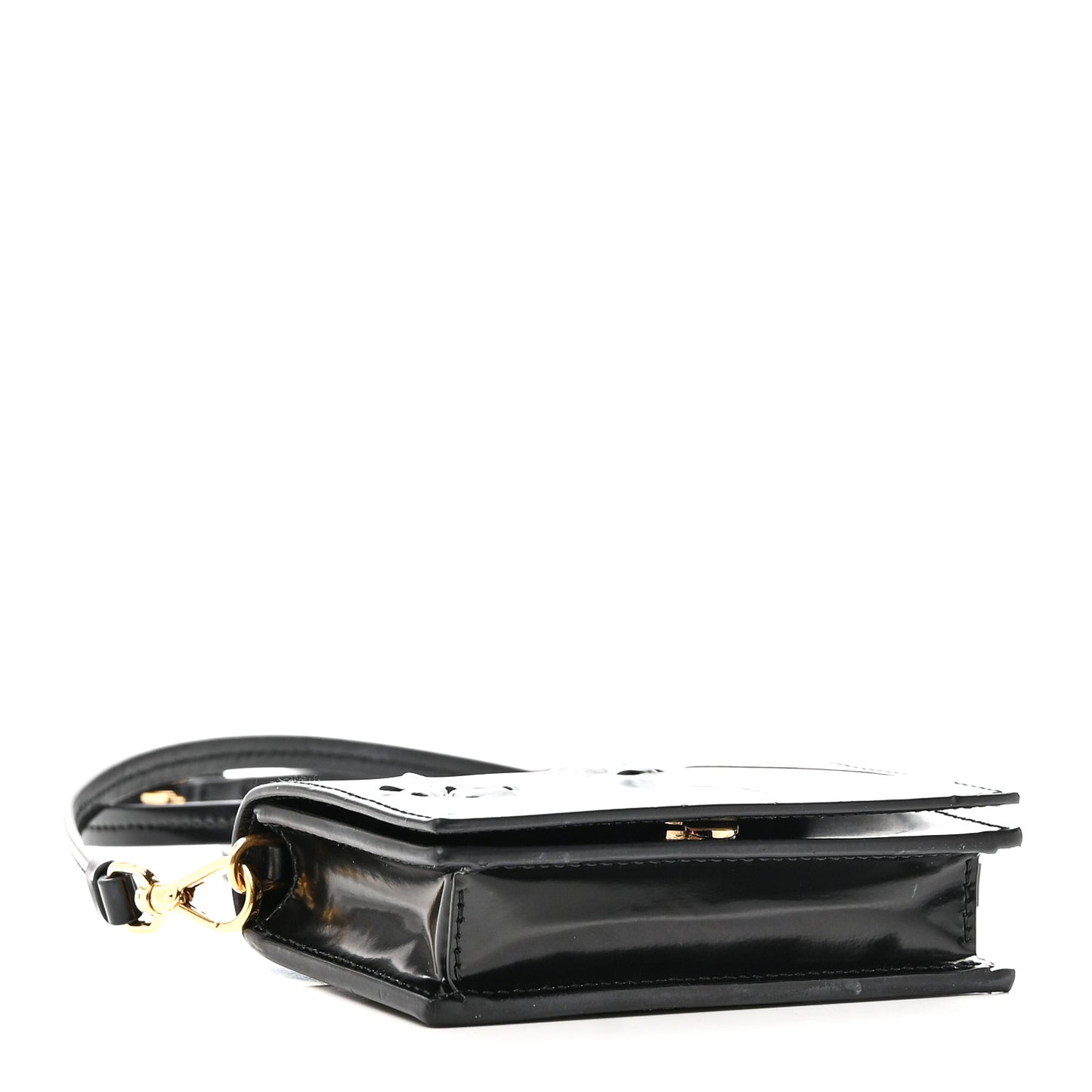 Spazzolato Fior Card Holder With Strap Black
