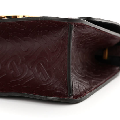 Burberry Calfskin Monogram Embossed TB Bag Oxblood 10 of 11