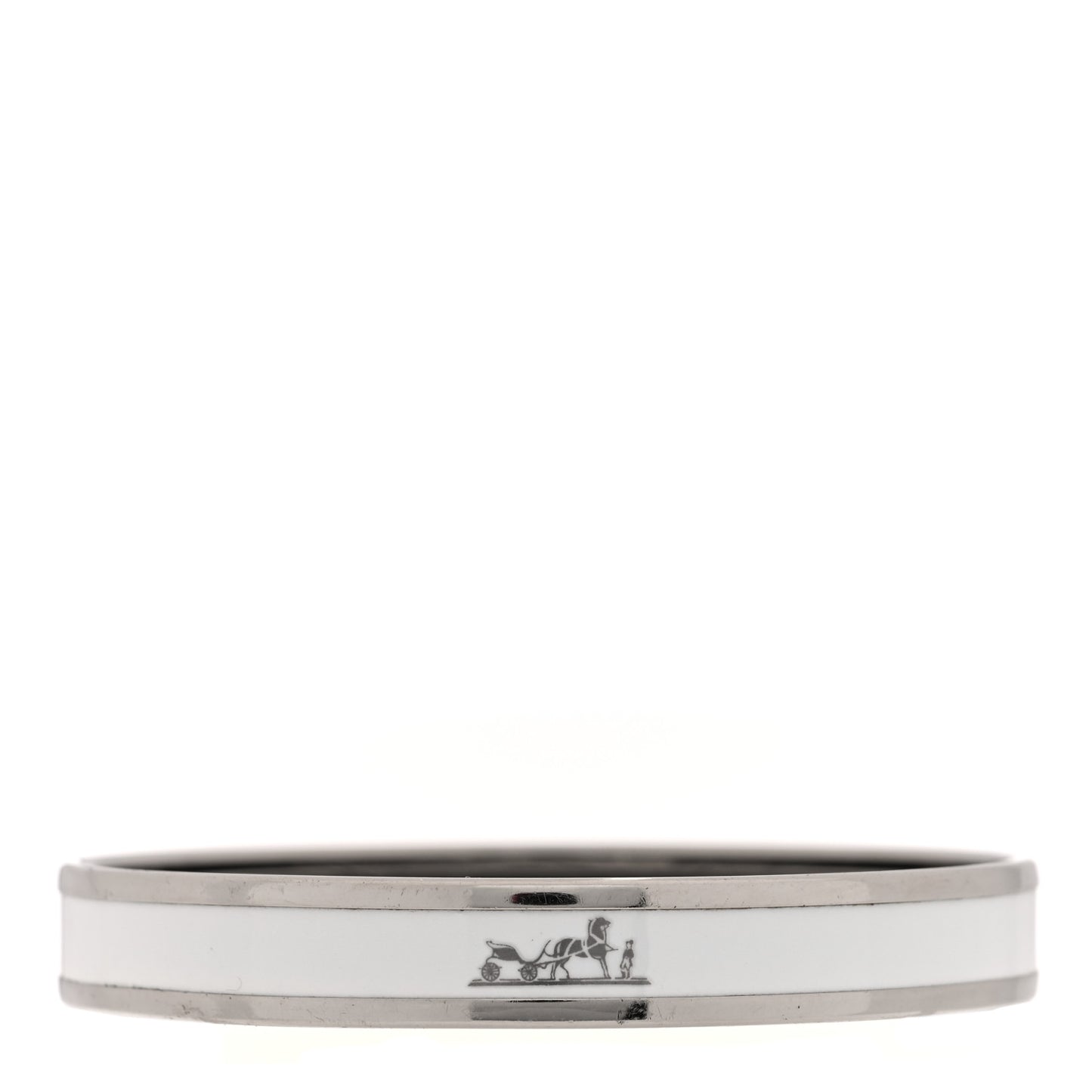 Enamel Printed Narrow Caleche Bracelet 70 White