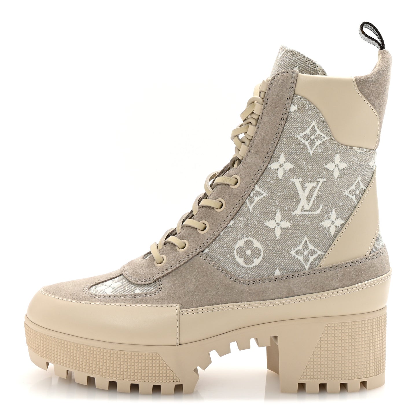 Suede Calfskin Laureate Platform Desert Boots 37.5 Taupe