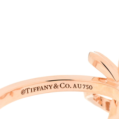 Tiffany 18K Rose Gold Diamond .20ct Double Bow Ring 49 5 4 of 5