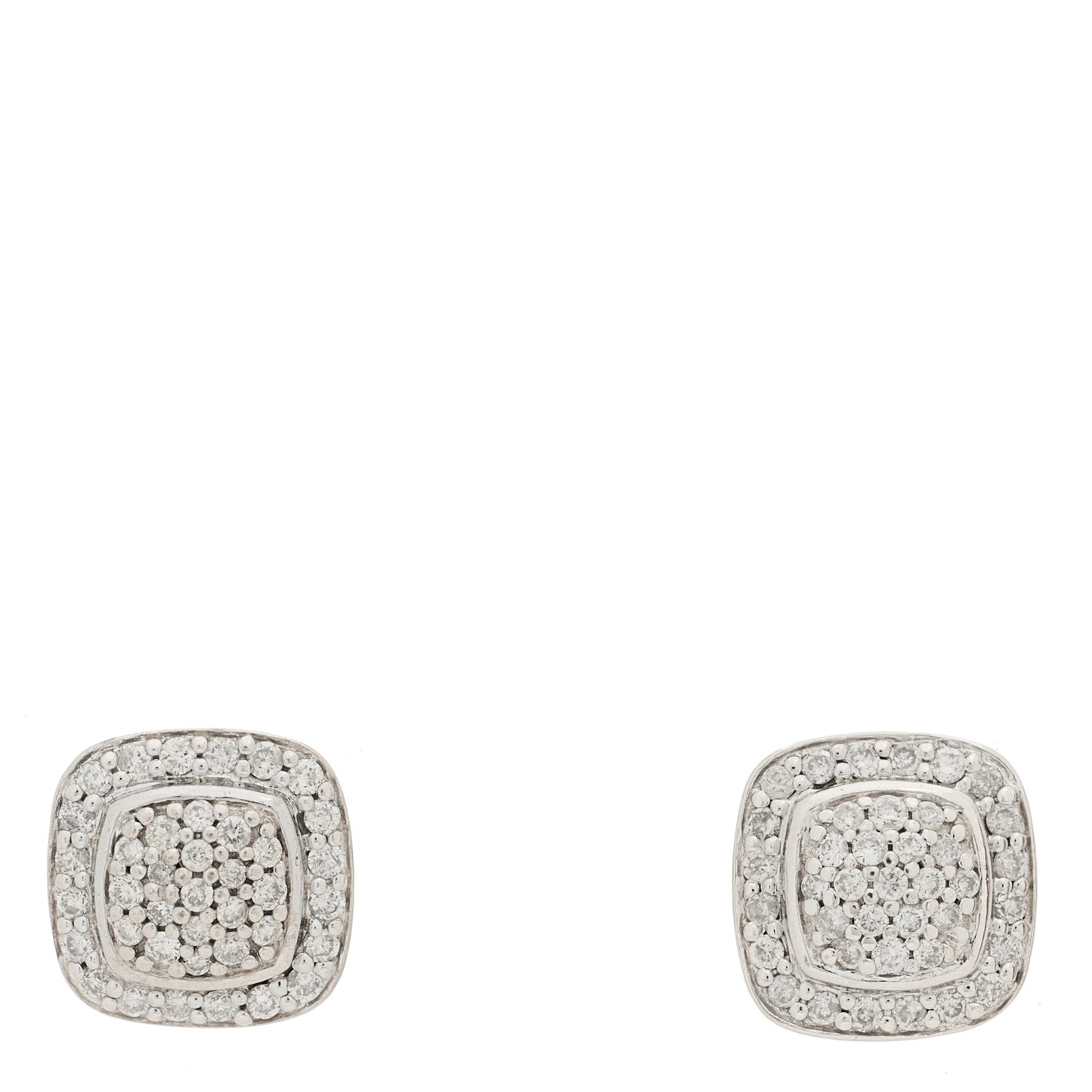 Sterling Silver Diamond 5mm Pave Albion Earrings