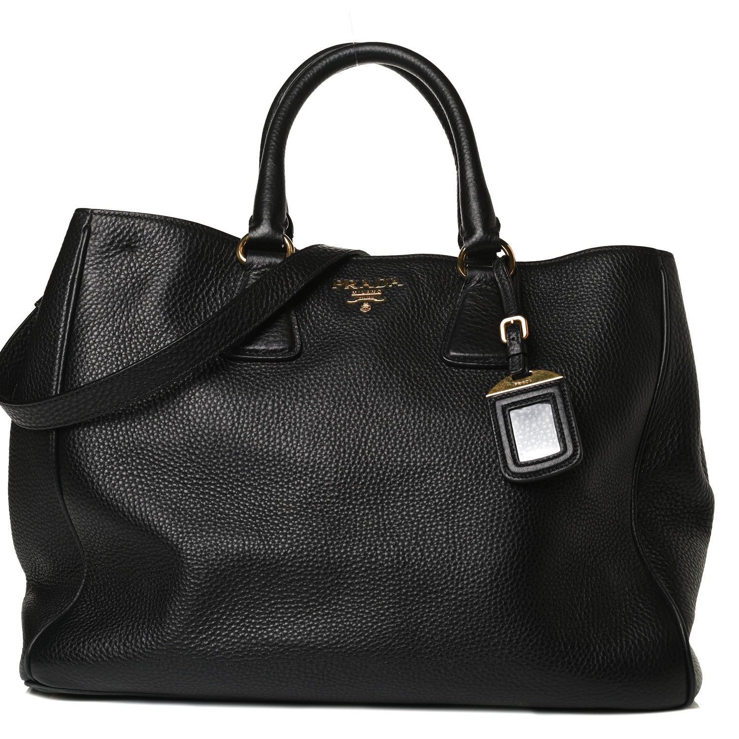 Prada Vitello Daino Tote Black 7 of 15