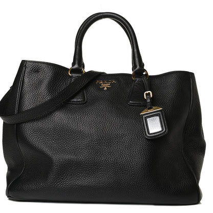 Prada Vitello Daino Tote Black 7 of 15