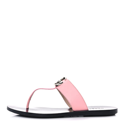 Gucci Calfskin GG Marmont Thong Sandals 36 Wild Rose 1 of 9