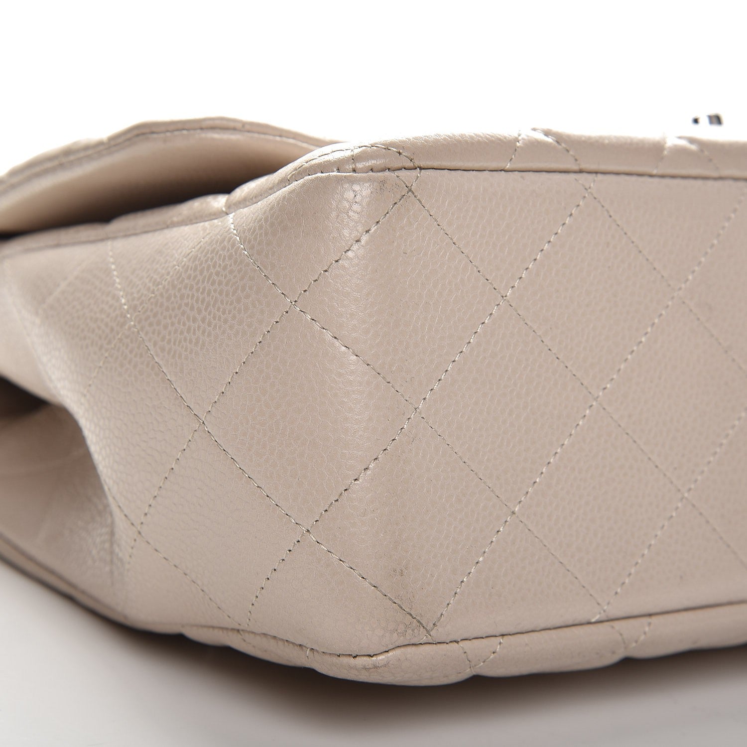Chanel Caviar Quilted Jumbo Single Flap Beige 10 of 11