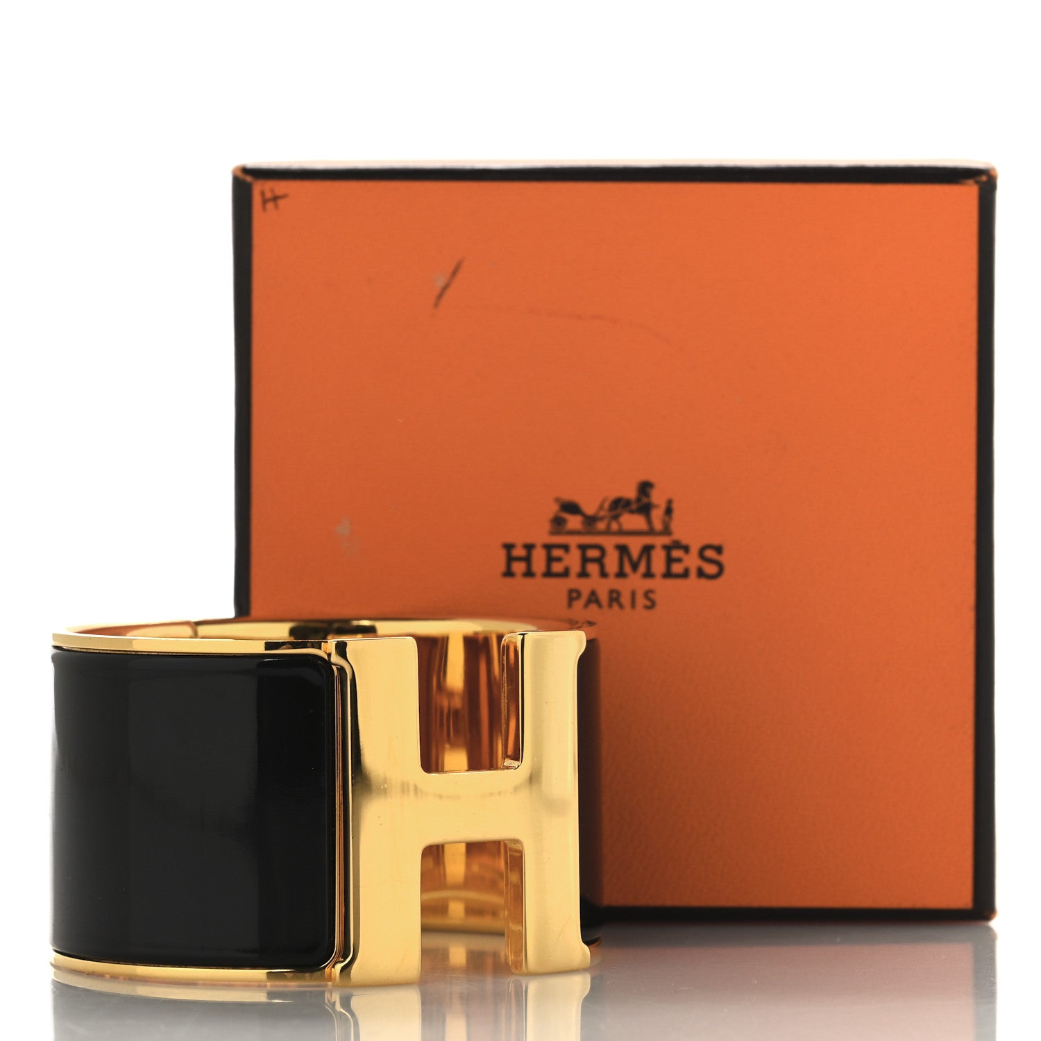 Hermes Enamel Extra Wide Clic Clac H Bracelet PM Black 5 of 5