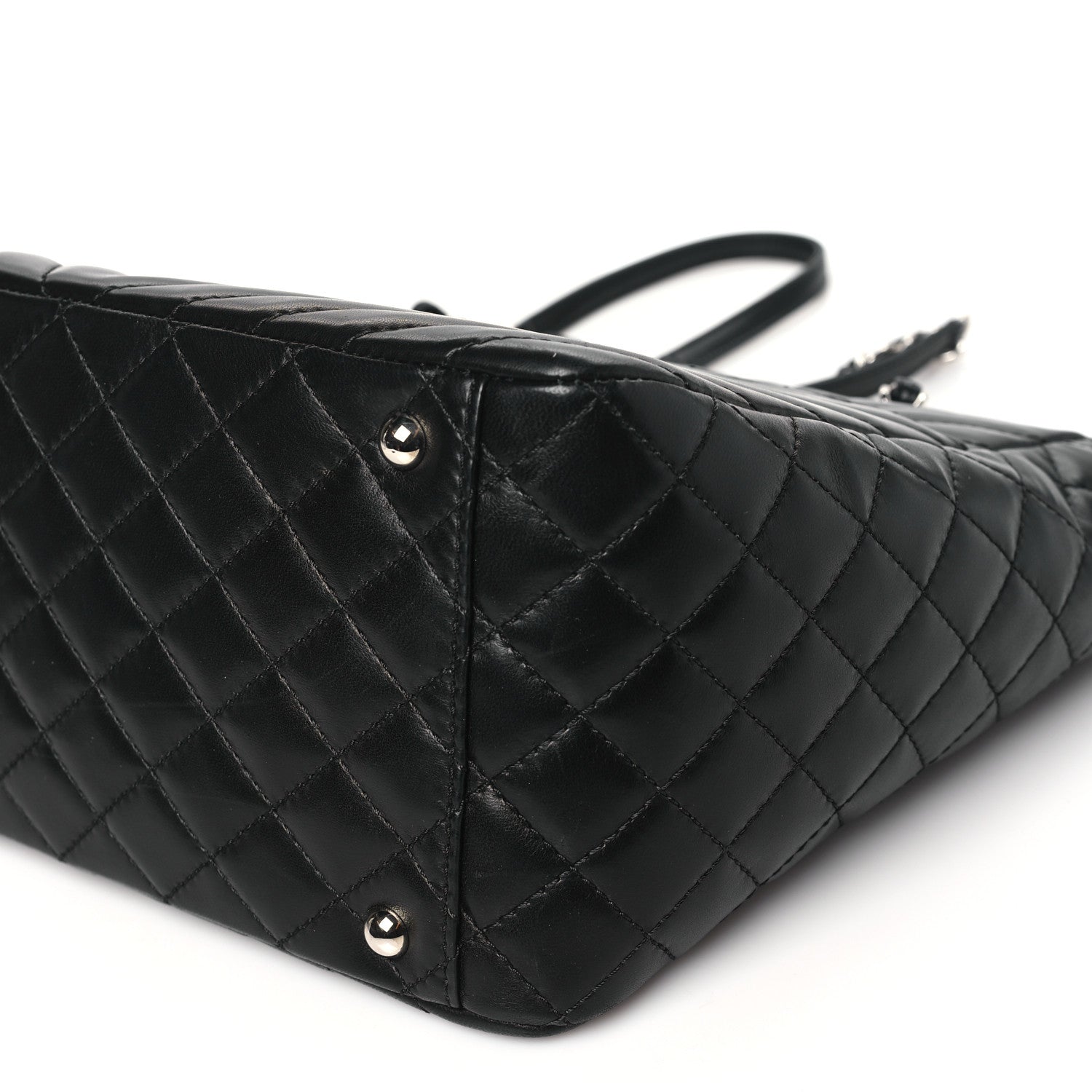 Chanel Lambskin Surpique Chevron Quilted Tote Black 10 of 11