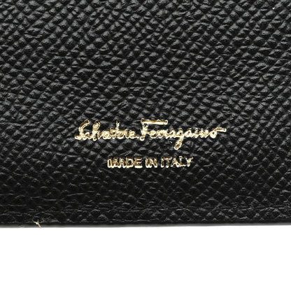 Salvatore Ferragamo Grained Calfskin Gancini Continental Wallet Black 6 of 8