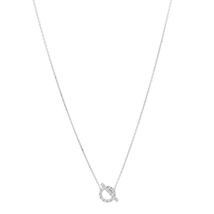 Hermes 18K White Gold Diamond Finesse Pendant Necklace 1 of 7