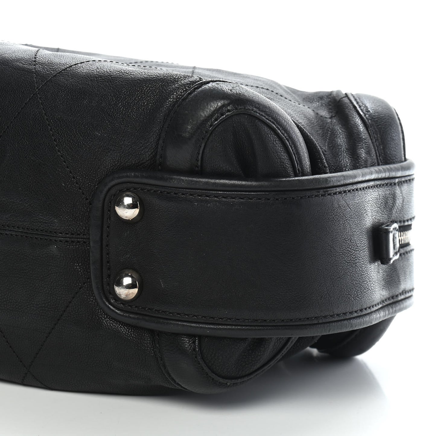 Calfskin Round Bowling Bag Black