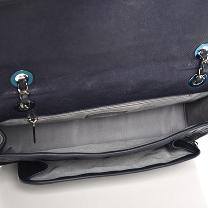 Chanel Caviar Quilted Medium French Riviera Flap Dark Navy Blue 5 of 9