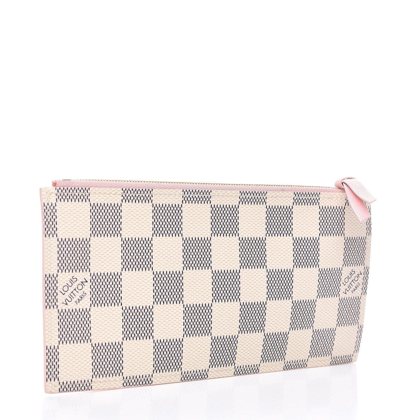 Damier Azur Felicie Chain Wallet Zippered Insert Rose Ballerine