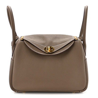 Hermes Taurillon Clemence Lindy 26 Etoupe 1 of 10