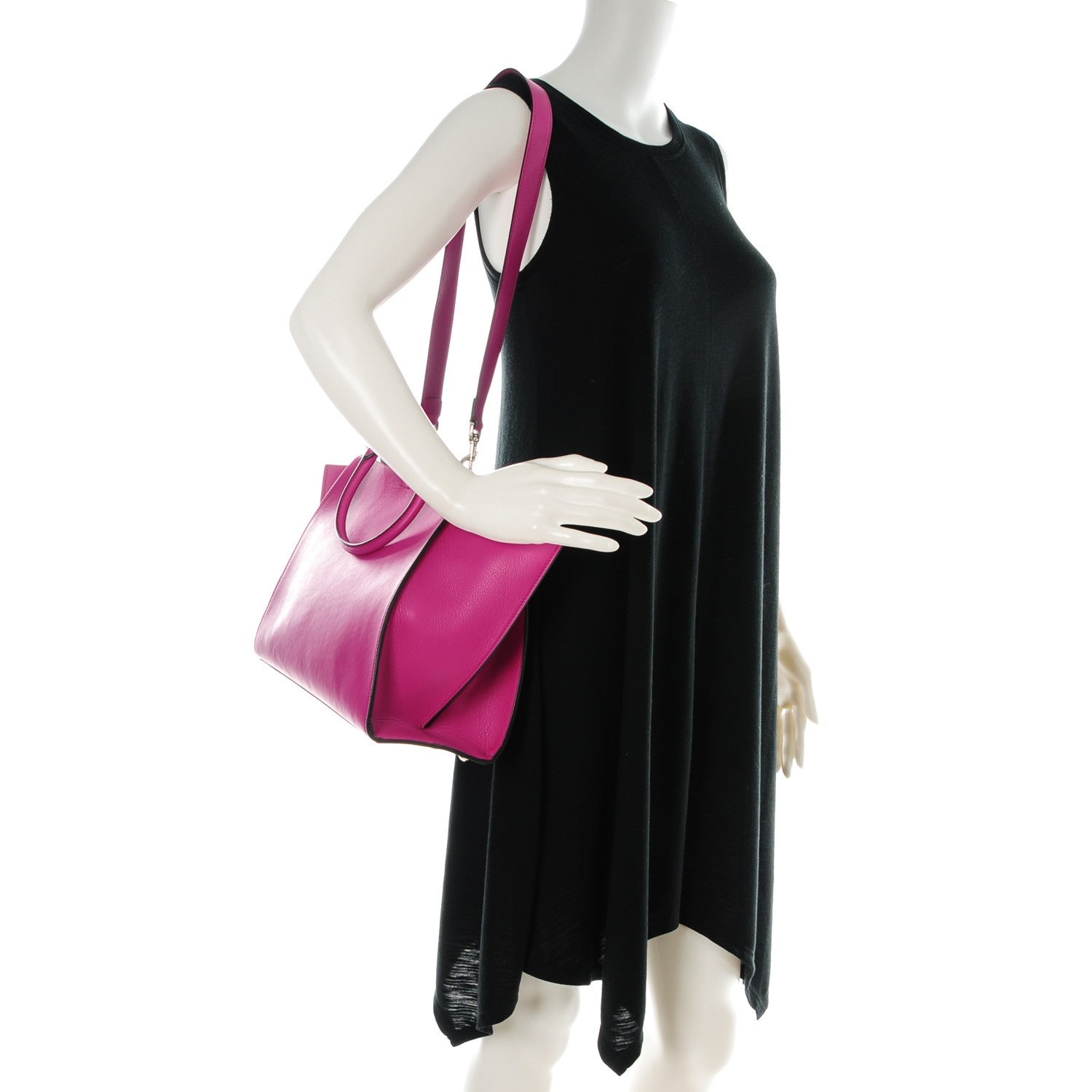 Fendi Vitello Dolce Shiny Nappa Petite 3Jours Tote Magenta Carbone 2 of 8