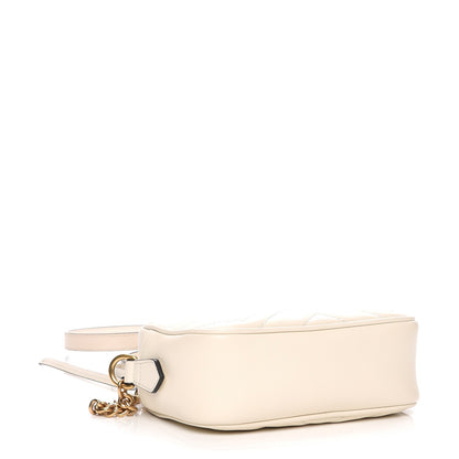 Gucci Calfskin Matelasse Mini GG Marmont Chain Shoulder Bag White 10 of 13