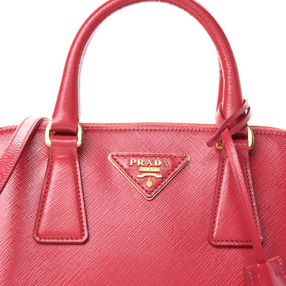 Prada Saffiano Vernice Small Promenade Tote Peonia 11 of 11