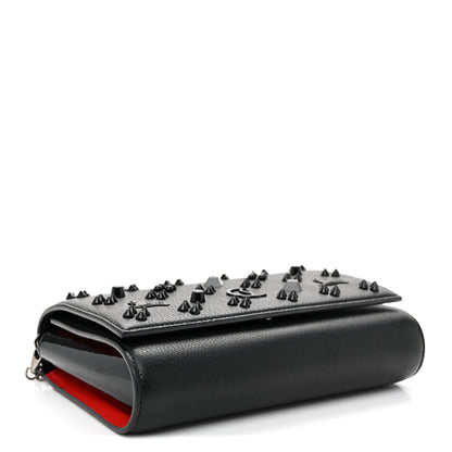 Christian Louboutin Calfskin Spikes Loubinthesky Paloma Clutch Black 4 of 10