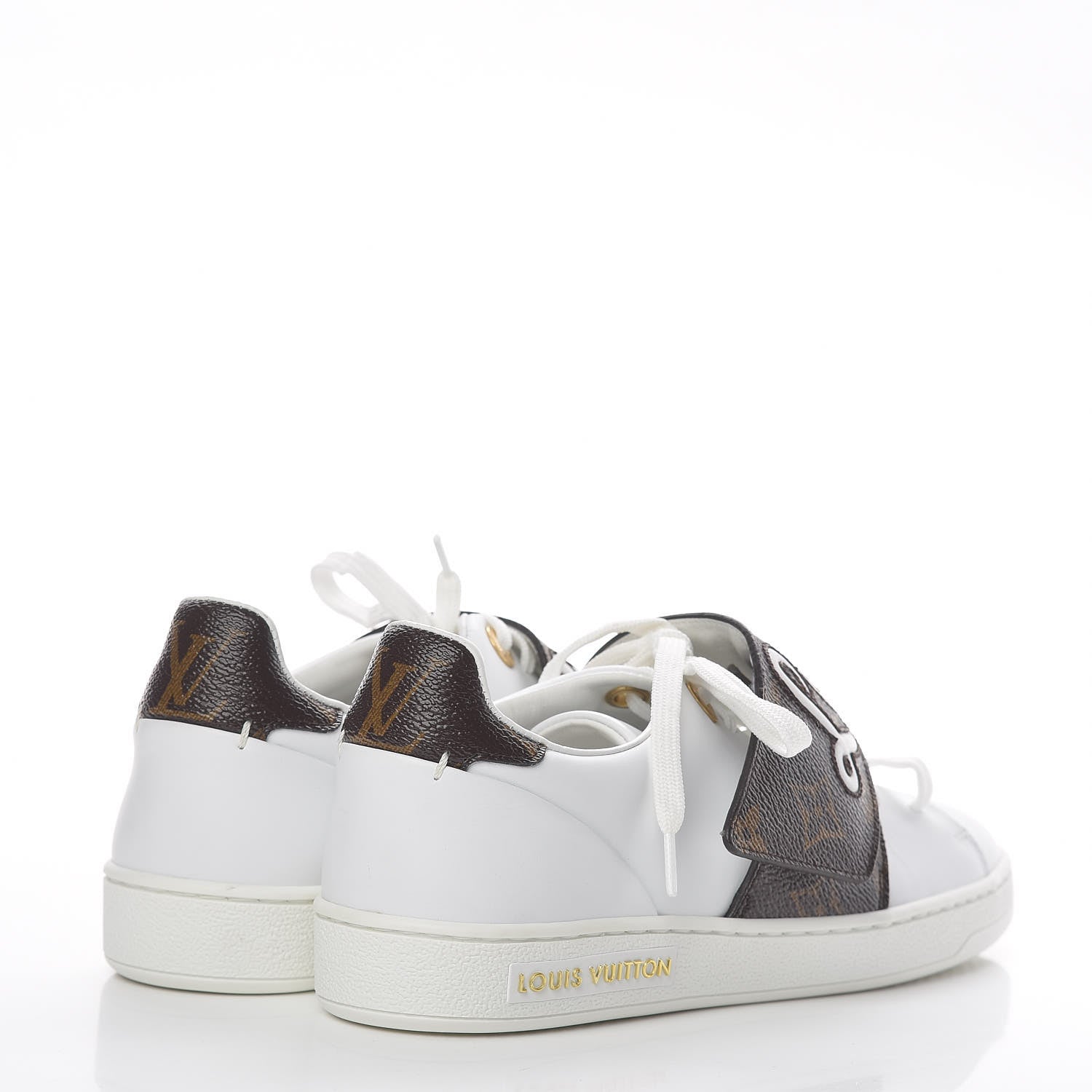 Louis Vuitton Calfskin Monogram Frontrow Sneakers 34 White 4 of 9