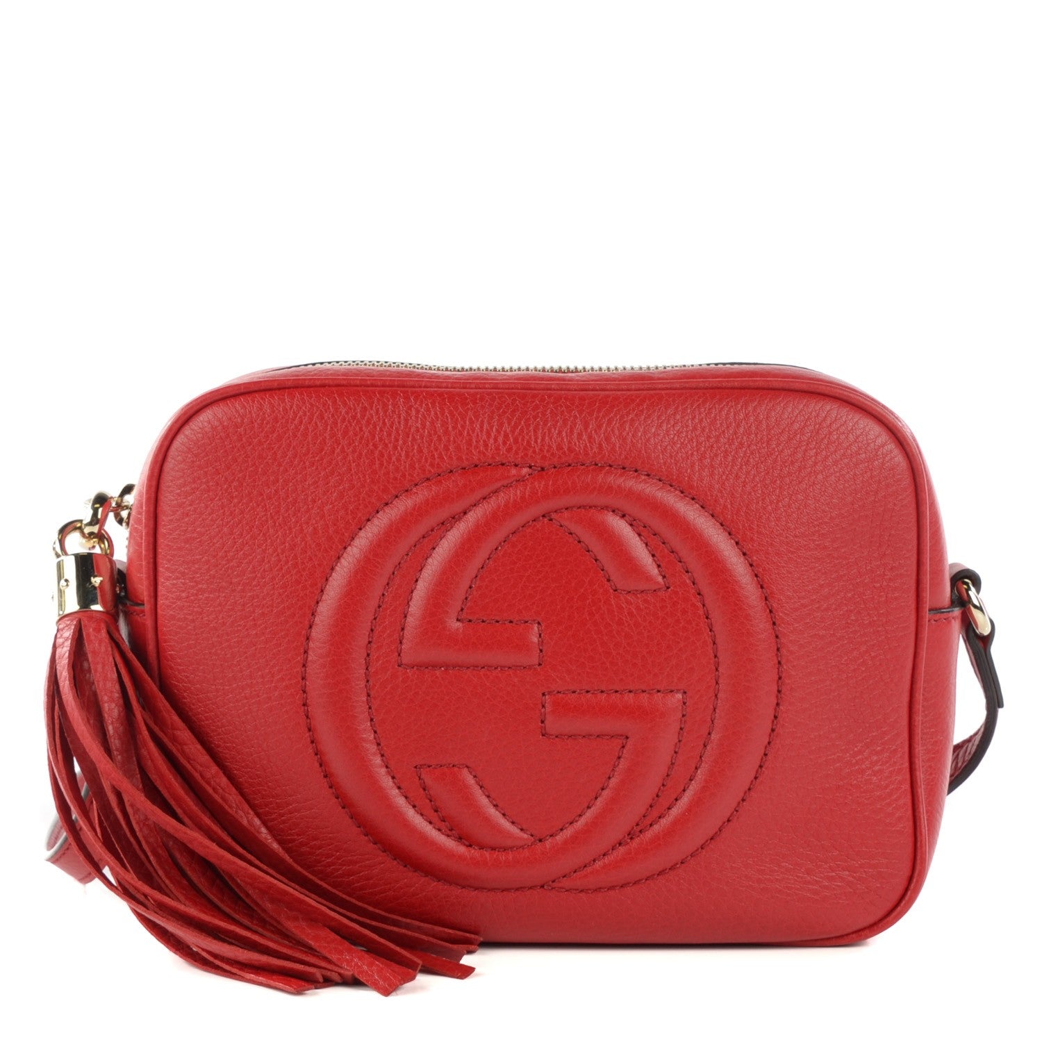 Gucci Pebbled Calfskin Small Soho Disco Bag Tabasco Red 1 of 7