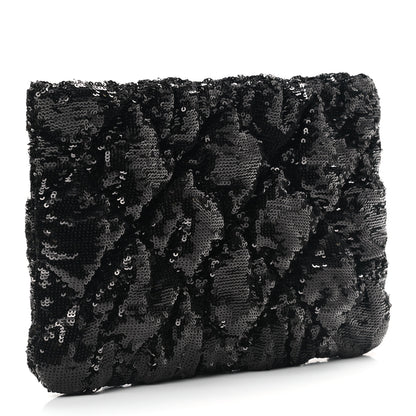 Chanel Sequins Quilted Large Chanel 19 Pouch Black 4 of 8